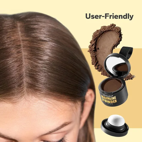 Miniatura 5 de Polvo de línea capilar – Retoque de raíz a prueba de sudor y cobertura para adelgazamiento del cabello para mujeres y hombres (Auburn)