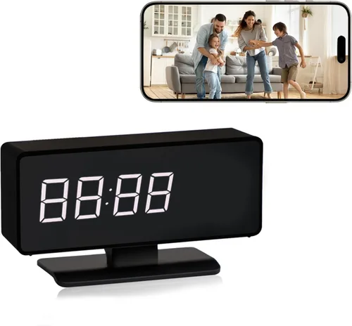 Cámara oculta con reloj, cámara de seguridad espía inalámbrica Full HD 4K con visión nocturna, mini cámara con detección de movimiento para el