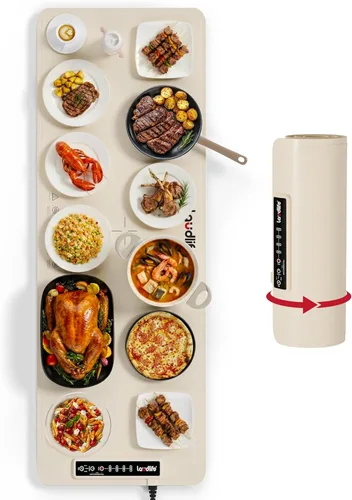 Miniatura 10 de Tapete de calentamiento de alimentos extra grande para encimera (XXL 36 x 16 pulgadas), almohadilla térmica de superficie completa con 4 ajustes