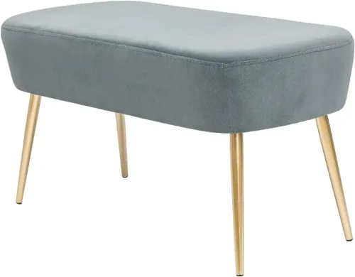 Miniatura 6 de Homebeez Banco otomano de terciopelo de 35 pulgadas de largo, banco otomano de cama auxiliar con patas de metal dorado, tocador para entrada, sala