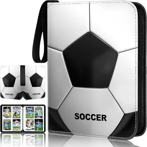 Miniatura 15 de RONMONG Carpeta de Tarjetas de Fútbol, Álbum de Tarjetas de Intercambio Deportivas 2024-2025 con Fundas y Soporte, Hojas de Portatarjetas de Fútbol