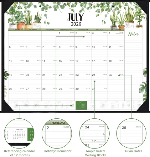 Miniatura 3 de Calendario de escritorio 2026 – Calendario de escritorio grande 2026 de 22 x 17 pulgadas, ene. 2026 - dic. 2026, calendario grande 2026, 12 meses