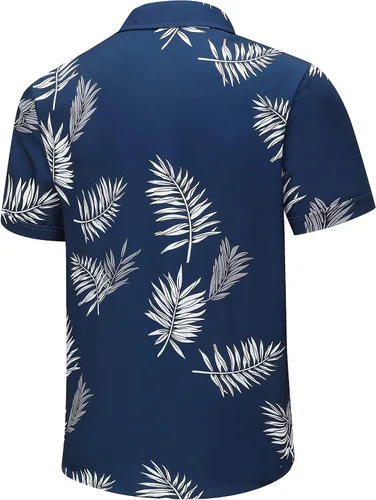 Miniatura 3 de SheLucki - Camisa hawaiana para hombre, unisex, estilo informal, manga corta, con botones y estampado de sombra de palmeras, para el verano