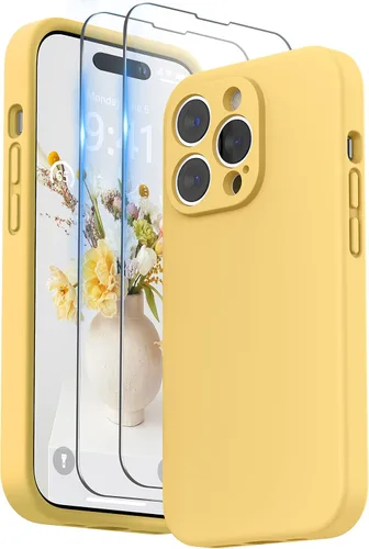 Miniatura 23 de SURPHY Funda diseñada para iPhone 14 Pro Max con protector de pantalla, (con protección de cámara y forro de microfibra suave), funda de silicona