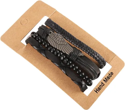 Miniatura 4 de Joddfly Pulseras hombres mujeres mezcla 4 pulseras de cuero