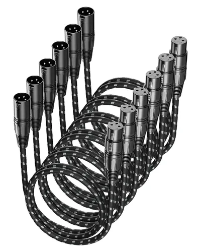 Miniatura 11 de Cable corto XLR, cable de micrófono de 1 pie, paquete de 2 unidades, toda la longitud de 6 pulgadas a 100 pies, cable de micrófono equilibrado