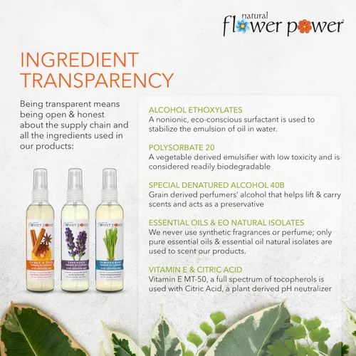Miniatura 4 de Natural Flower Power Ambientador en aerosol – Eliminador de olores con aceites esenciales para el hogar, automóvil y tela – Libre de crueldad animal