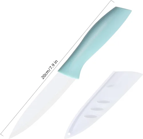 Miniatura 3 de Juego de cuchillos de chef, cuchillos de cerámica de 3 piezas, cuchillo de frutas de 4 pulgadas adecuado para la mayoría de verduras, frutas y carnes