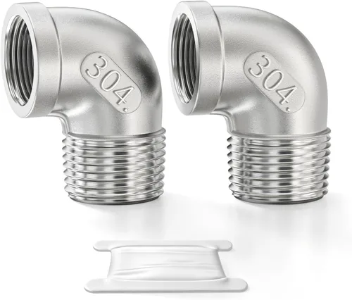 TAISHER 2 piezas de acero inoxidable 304 codo de 90 grados, tubo macho NPT de 1 pulgada a 1 pulgada NPT hembra 304 accesorio de tubería inoxidable