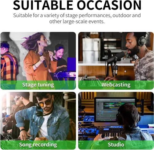 Miniatura 7 de Mezclador de Audio XTUGA, Consola de Mezcla de 8 Canales, Interfaz de Audio, Consola de Mezcla para DJ, Podcast, Estudio, Karaoke, Equipo