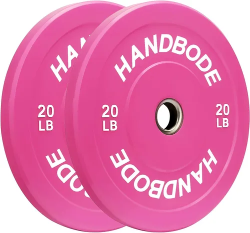 HANDBODE Juego de discos de peso de 2 pulgadas de alto rebote, juego de discos olímpicos de 45/100/160/190/260/300 libras, juego de discos de peso
