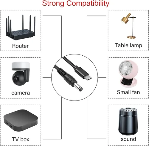 Miniatura 5 de GINTOOYUN Cable de carga USB C a DC5521 de 65 W PD USB tipo C de entrada a CC 0.217 x 0.083 in, cable de carga de alimentación de salida, para 15v