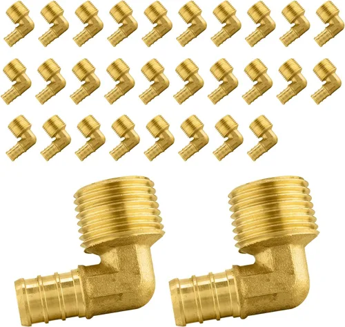 Miniatura 10 de Paquete de 5 accesorios PEX, adaptador de codo NPT roscado macho de 1/2" PEX x 1/2", ASTM F1807