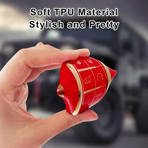 Miniatura 6 de Funda para Llavero de Llave Jeep, Llavero Funda Suave de Protección Completa Carcasa para Llave, Accesorios de Automóvil para Hombres, Niñas, Rojo