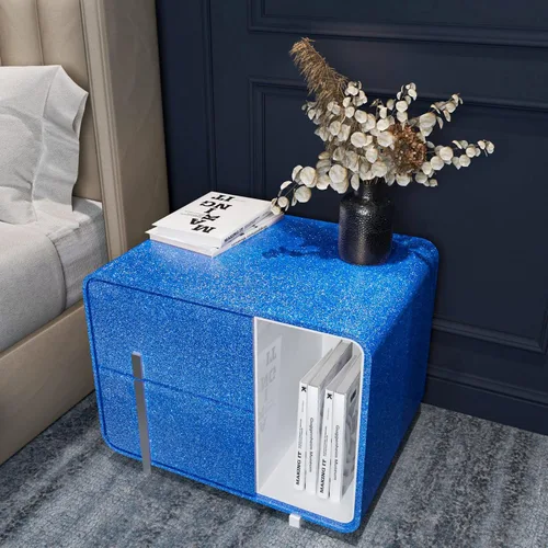 Miniatura 3 de VEELIKE Papel tapiz con purpurina azul para pegar y despegar, papel de contacto con purpurina para armarios, cajones, decoración de pared, 15.7 x