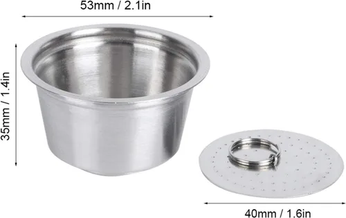 Miniatura 3 de Fdit Taza de cápsula de café recargable reutilizable de acero inoxidable apta para cafetera Dolce Gusto compatible con Nestle Dolce Gusto juego