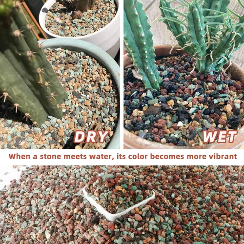 Miniatura 4 de 2.4 libras Mezcla de guijarros de roca volcánica hortícola para bonsái, piedra pómez para plantas suculentas y cactus, grava decorativa arenosa