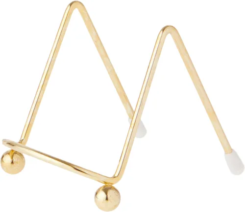 Bard's Caballete de alambre de latón para artículos pequeños y planos, 2.5 pulgadas de alto x 2.25 pulgadas de ancho x 3.25 pulgadas de profundidad,