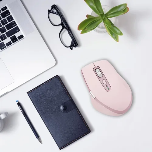 Miniatura 6 de INFINMIND Ratón inalámbrico Bluetooth de desplazamiento lateral con múltiples dispositivos, mouse ergonómico para computadora con desplazamiento Rosa