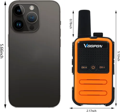 Miniatura 7 de Mini walkie talkies recargables C56TB para adultos, radios bidireccionales, transceptor compacto de largo alcance con cargador USB C para familia