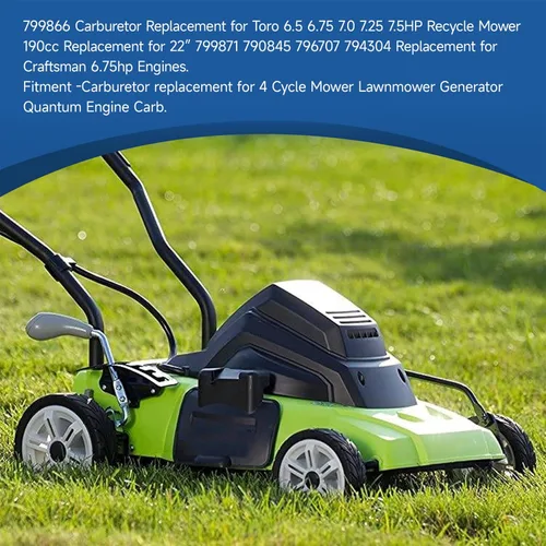 Miniatura 5 de WFLNHB 799866 Reemplazo de carburador para cortadora de césped reciclada Toro 6.5 6.75 7.0 7.25 7.5HP 190cc para 22" 799871 790845 796707 794304