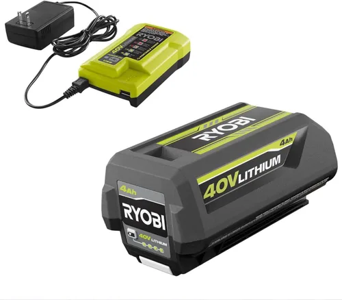 Ryobi Kit de batería y cargador de 40 V Juego de baterías de iones de litio de 4.0 Ah OEM OP4040 + OP403A