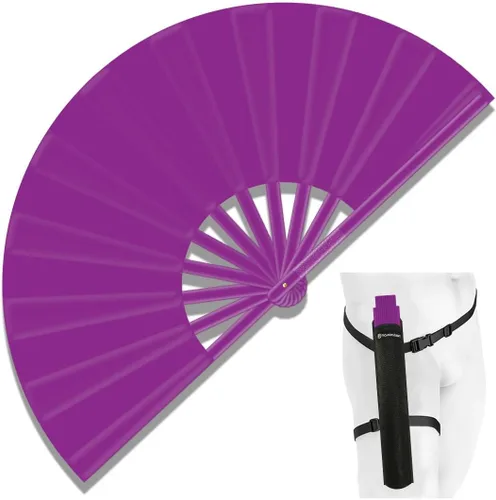 Miniatura 13 de Ventilador de Rave Plegable Grande de 13", Ventiladores de Mano Clack Plegables con Funda para Baile en Línea, Ventilador Boots On The Ground