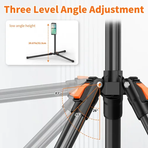 Miniatura 10 de XXZU Trípode de pie de 72 pulgadas para tablet, soporte para tablet con cabeza de bola de 360°, soporte de piso ajustable en altura con funda