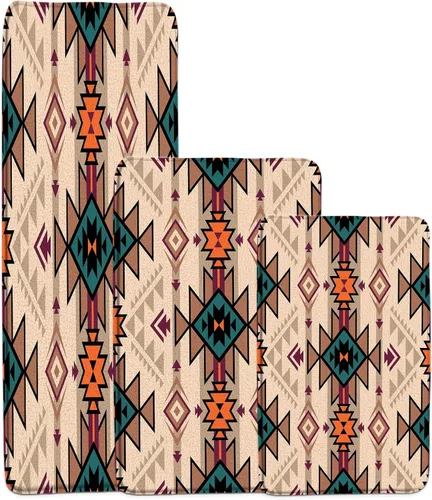 Miniatura 16 de GCTNBJL Alfombra de baño azteca del suroeste, tribal, retro, nativo americano, étnico, navajo, vintage, abstracto, bohemio, geométrico, marrón