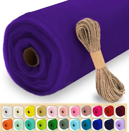 Miniatura 12 de Rollo de tela de tul, 54 pulgadas x 10 yardas (30 pies) de tul para decoración de boda, tutú de fiesta, telón de fondo, baby shower, faldas de mesa