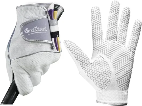 Miniatura 8 de Scott Edward Guante de golf para hombre, antideslizante, transpirable, suave, lavable, para usar en la mano izquierda, palma azul oscuro Negro