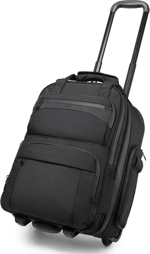 OZUKO Bolsa de equipaje de mano debajo del asiento para aviones de 18 x 14 x 8, bolsa de artículos personales para Spirit Airlines con ruedas, Negro