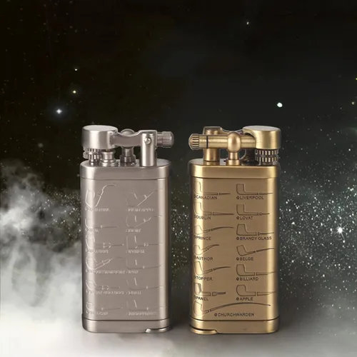 Miniatura 3 de Encendedor de rueda retro, llama suave, encendedor de trinchera, brazo de elevación antiguo, encendedor de cigarrillos de pipa de tabaco
