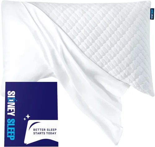 Miniatura 25 de Sidney Sleep Fundas de Almohada Curvas - Cierre de Cremallera de Longitud Completa - Microfibra Cepillada Suave Premium - 20 x 37 Pulgadas - Se