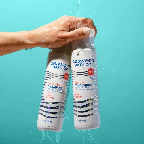 Miniatura 5 de Seaweed Bath Co. Champú para el cuidado del calor, aroma a papaya de lima, 12 onzas, algas cosechadas de forma sostenible, espino cerval de mar