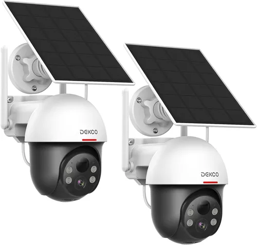 Miniatura 8 de DEKCO Cámara de Seguridad Solar Inalámbrica para Exteriores, Alimentada por Batería, Zoom Pan Tilt Panorámico, Seguimiento Automático de Movimiento