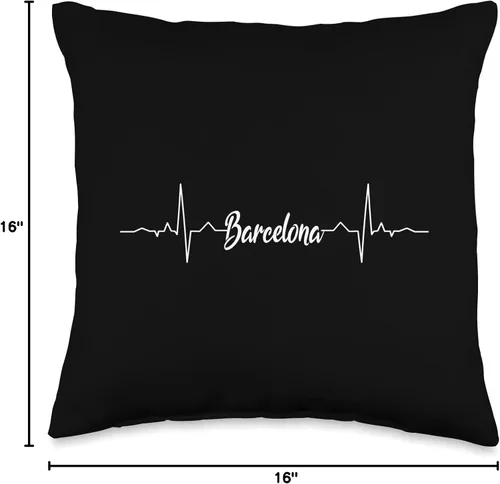 Miniatura 4 de Barcelona Heartbeat Gift Idea For Barca Heartbeat Design Fan Or Barcelona Resident - Almohada (16 x 16 pulgadas), multicolor