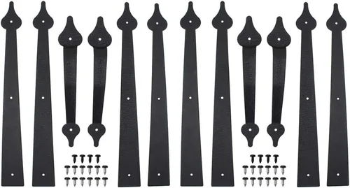 Miniatura 9 de WINSOON - Herramientas decorativas de metal para puerta de garaje, con tornillos, estilo casa de transporte, bisagras ciegas, manijas, puerta