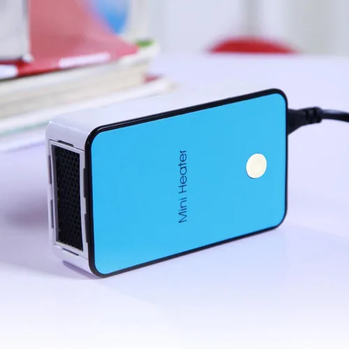 Miniatura 4 de Calentador Mini Portátil de Escritorio para Oficina de Bajo Consumo Eléctrico, Ventilador Calefactor Eléctrico, Calentador de Aire Azul