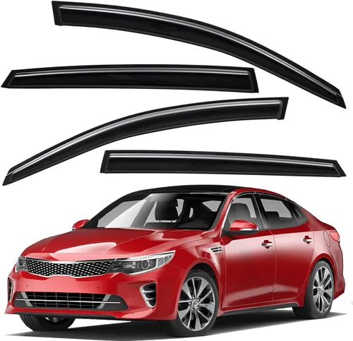 Lightronic Visera de ventana de ventilación automática de montaje exterior extraduradera, se adapta a Kia Optima 2016-2020 (excluye híbrido),