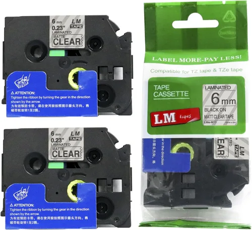 Miniatura 52 de Paquete de 1 unidad LM Tapes LMe511 Premium de 1/4 de pulgada con impresión negra en etiqueta azul compatible con Brother TZe-511 P-Touch, incluye