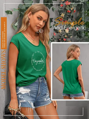 Miniatura 6 de FEMLE Christian Waymaker Sudadera Light in Darkess de manga larga con cuello redondo Miracle Worker Tops para mujer