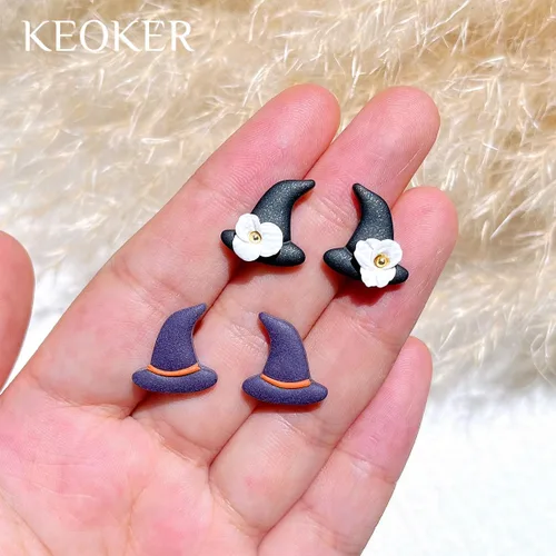 Miniatura 8 de KEOKER Cortadores de arcilla polimérica de Halloween, 10 formas para joyas, aretes, calabaza, tachuelas incluidas Cortadores de arcilla con tachuelas