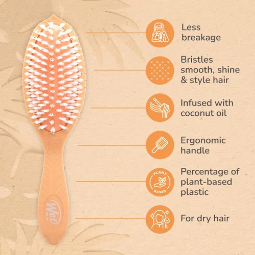 Miniatura 4 de Go Green Treatment & Shine - Cepillo para cabello húmedo. Naranja/Coco