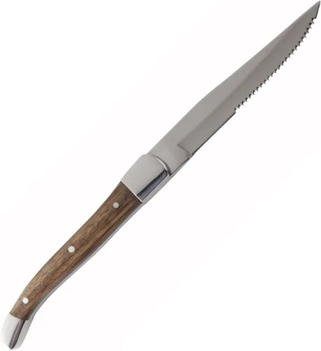 Miniatura 4 de Fortessa Cuchillo provenzal para carne sin dentar, 9.25 pulgadas, mango de madera oscura, juego de 6