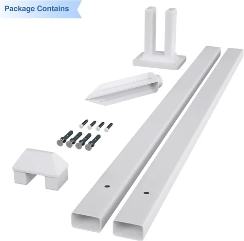 Miniatura 2 de E&K Poste de valla de vinilo blanco de 32.6 pulgadas de alto