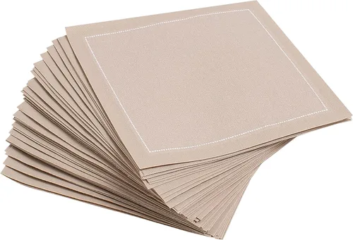 Miniatura 27 de Servilletas de cóctel de algodón blanco, 100% algodón, paquete de 50 unidades, 4.5 x 4.5 pulgadas, calidad de hotel, suaves y absorbentes, ideales