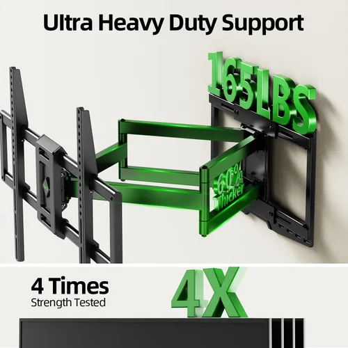 Miniatura 4 de USX MOUNT Diseño deslizante de 8 pulgadas/soporte de pared de movimiento completo resistente para televisores de 32 a 120 pulgadas, soporte de brazo
