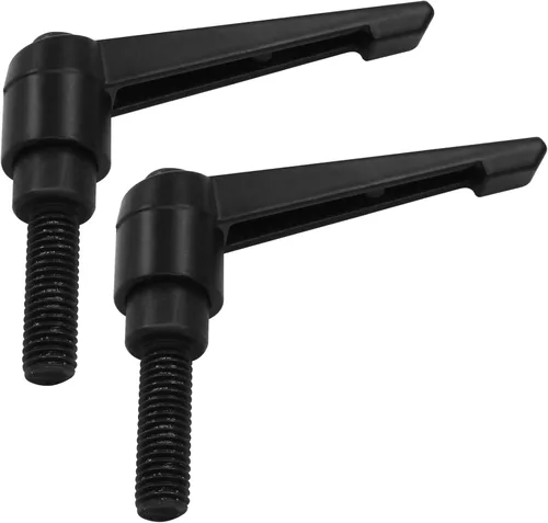 Miniatura 7 de 2 manijas de palanca de sujeción ajustables M8 x 1.260 in de rosca macho, manijas ajustables con botón de palanca de trinquete, manijas de tornillo