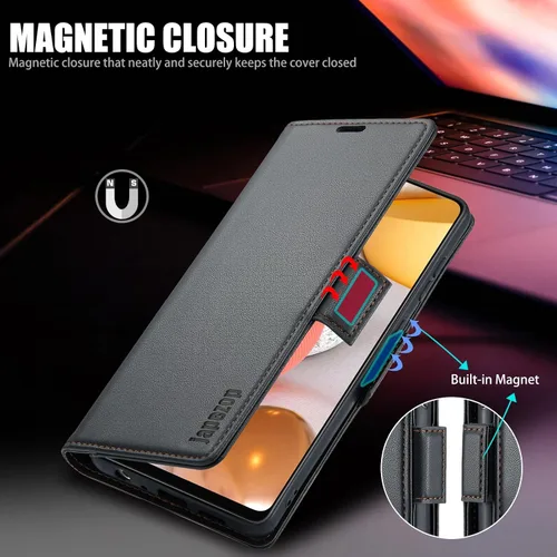 Miniatura 4 de Funda para Samsung Galaxy A42 5G con bloqueo RFID, tarjetero y función atril magnético, funda de piel con tapa para Samsung Galaxy A42 5G de 6.6